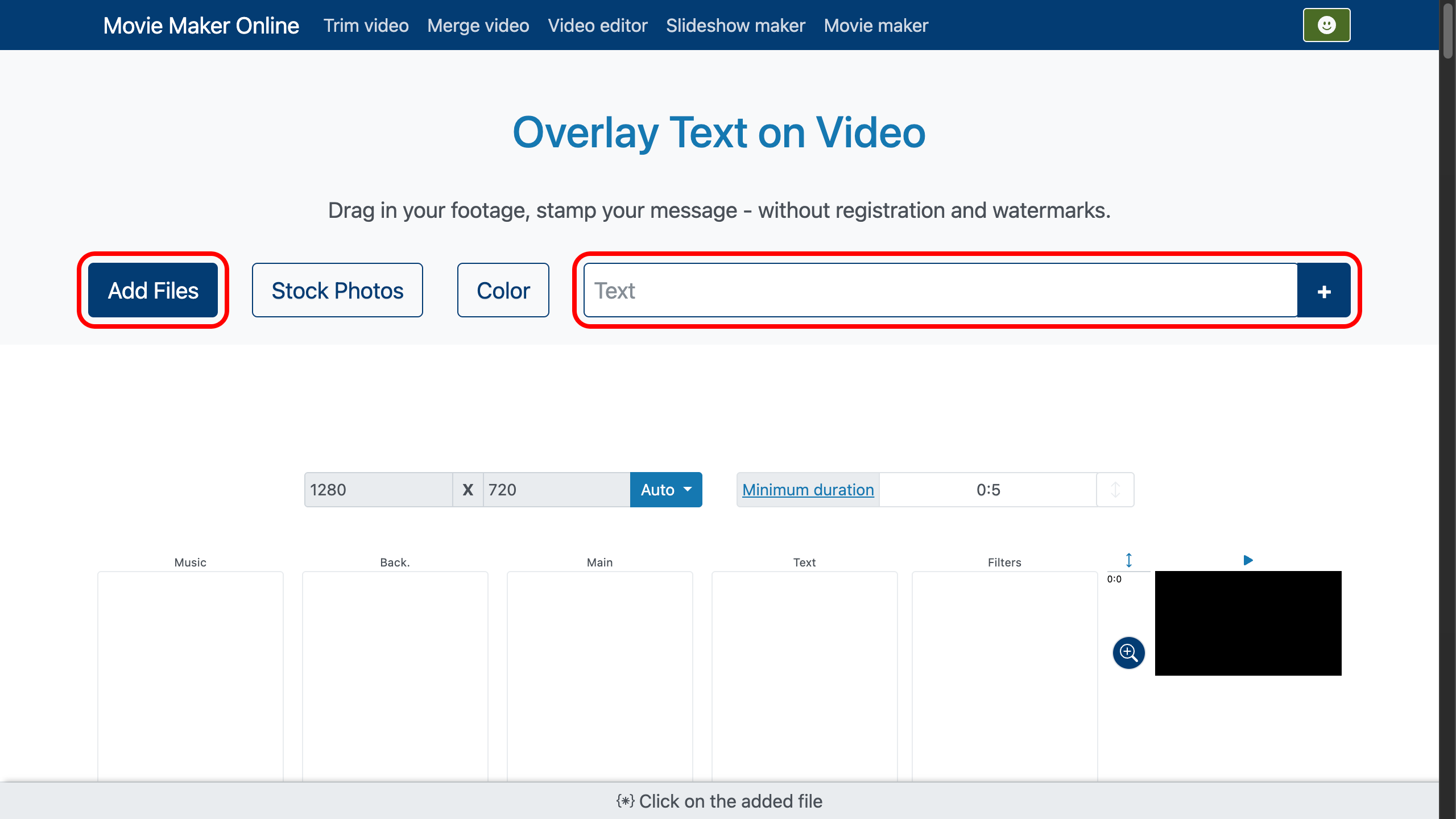Lägg till text i video – ladda upp video och lägg till text